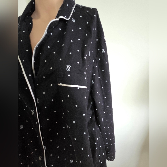 Victoria's Secret Womens Black White Pajama Set Size Large PJ Set - Picture 4 of 11